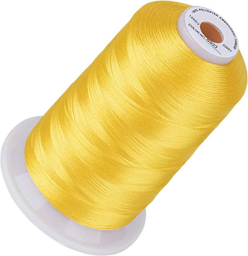 simthread 5500Yds Embroidery Thread, 5000M High-Yardage 40WT 100% Polyester Thread – 170+ Vivid Colors, High-Speed Rated – Compatible with Brother, Singer, Janome & More - Sun Flower S023 - Image 1
